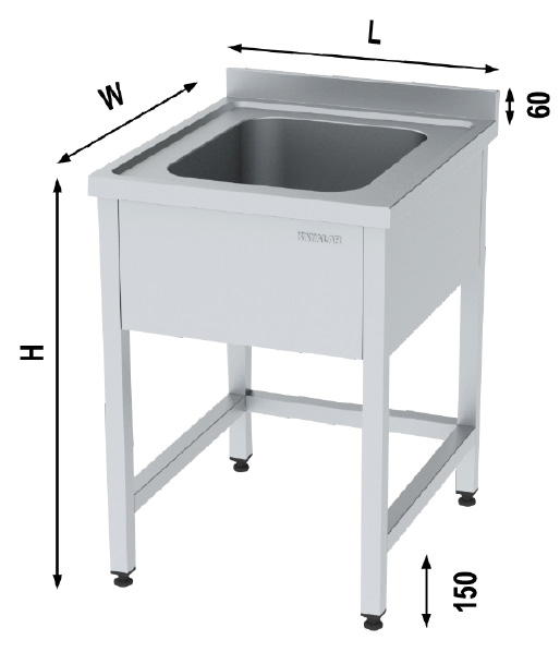   kayalar حوض مجلى مفرد 600*600*860