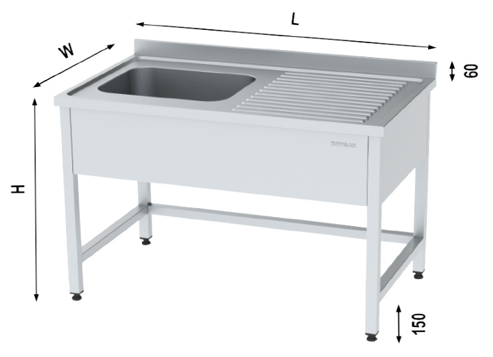 kayalarطاولة حوض مجلى ستانلس 1800*700*850 
