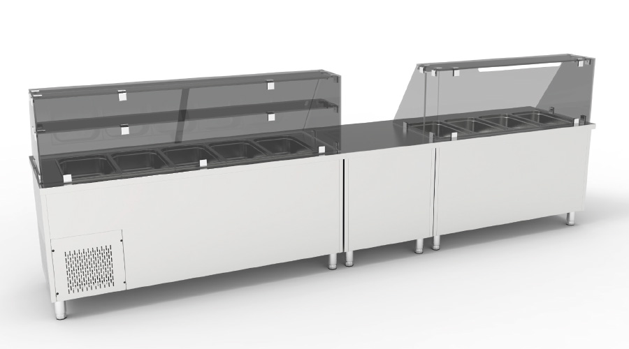  Kayalr ثلاجة سلط مع دفات 1430*800*850