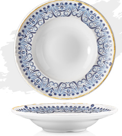 121CW-ATH صحن ملمين دائري مزخرف ازرق