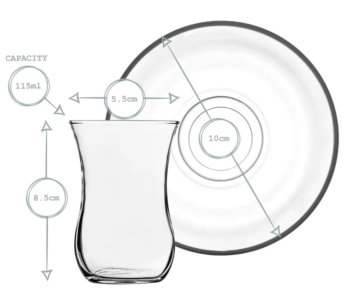 SR ZEN طقم كاسة شاي تركي مع متكة6+6-313 