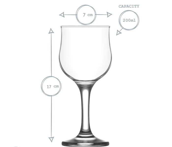 طقم كاسات عصير زجاج مع قاعدة 570 NEVAKAR-320 CC