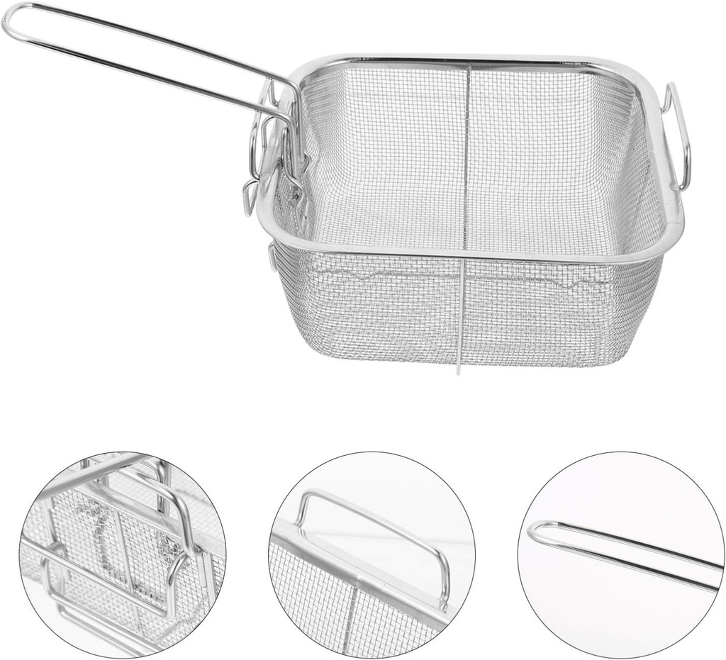 سلة بطاطا ستانلس مربعة مع يد 24*24*7 م 