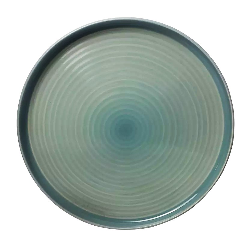 11S102 صحن ملمين اسود محزز دائري مع حيف  