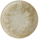 صحن بورسلان دائري بيج محزز بني S-SANSNLGRM27DZ 