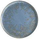 صحن بورسلان دائري ازرق مع حز بني S-SKYSNLGRM32PZ 