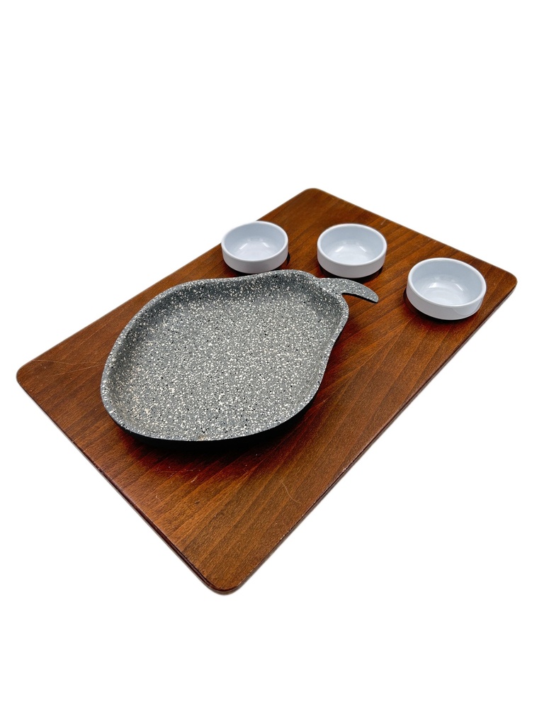 مقلى فهيتا انجاصة خشبة مع 3 سوسريات تركي م 