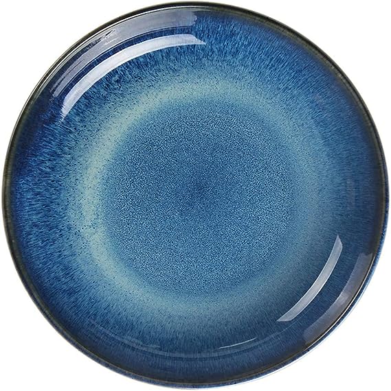 new صحن بورسلان ازرق منقط 10 انش 