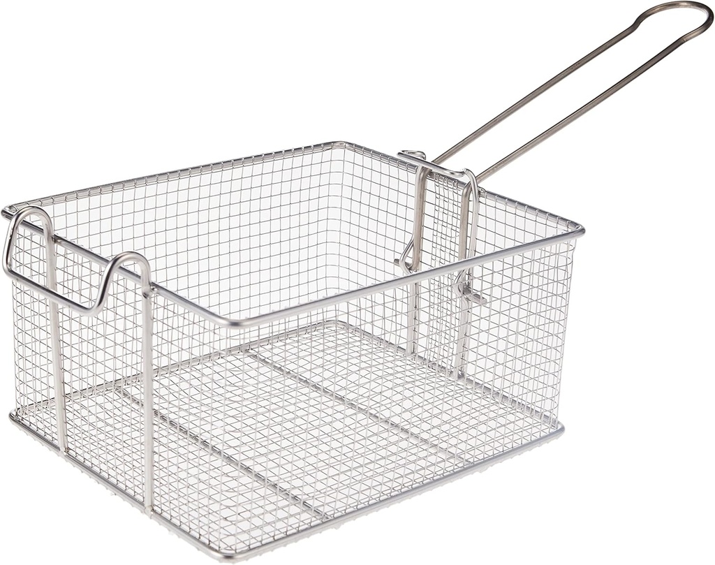 سلة بطاطا ستانلس مستطيل مع يد ستانلس 23*20  م 