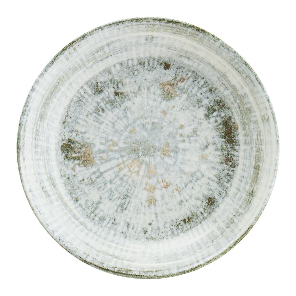 صحن بورسلان دائري موشح اخضر بونا 17 سم تركي ODTOL 