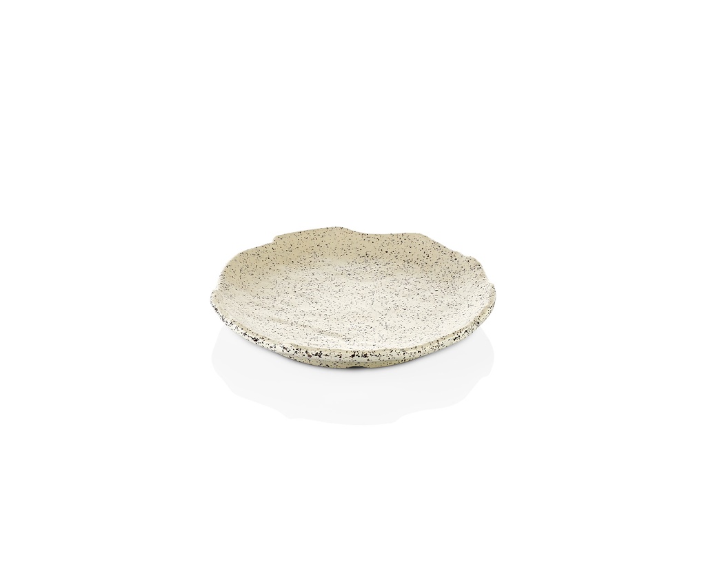 43016.WG  صحن ملمين دائري طحيني جرانيت 