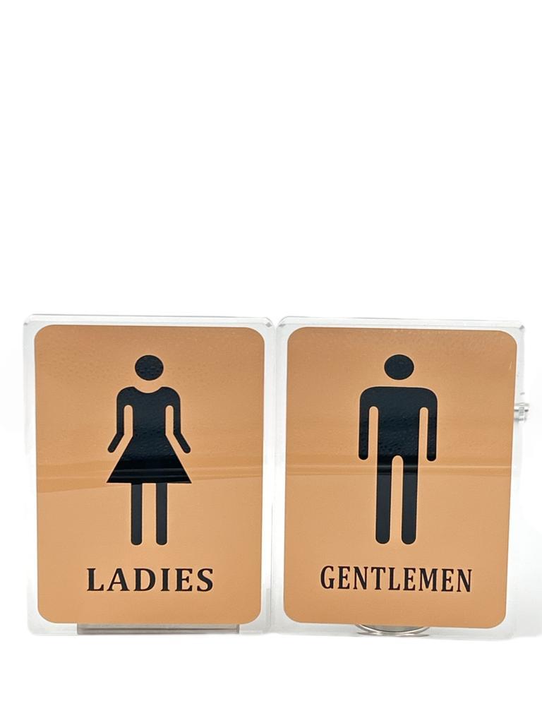 اشارة تواليت بلاستيك ذهبي م   LADIES 