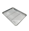 صينية ستانلس مع مصفاة زيت شبك مستطيل 32*25 م