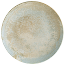 صحن بورسلان دائري بيج موشح تركواز S-MT-LUZGRM17DZ