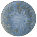 صحن بورسلان دائري ازرق مع حز بني S-SKYSNLGRM27DZ 