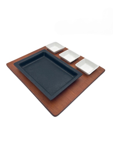 مقلى فهيتا مستطيل مع 3 سوسريات تركي 20*14 م